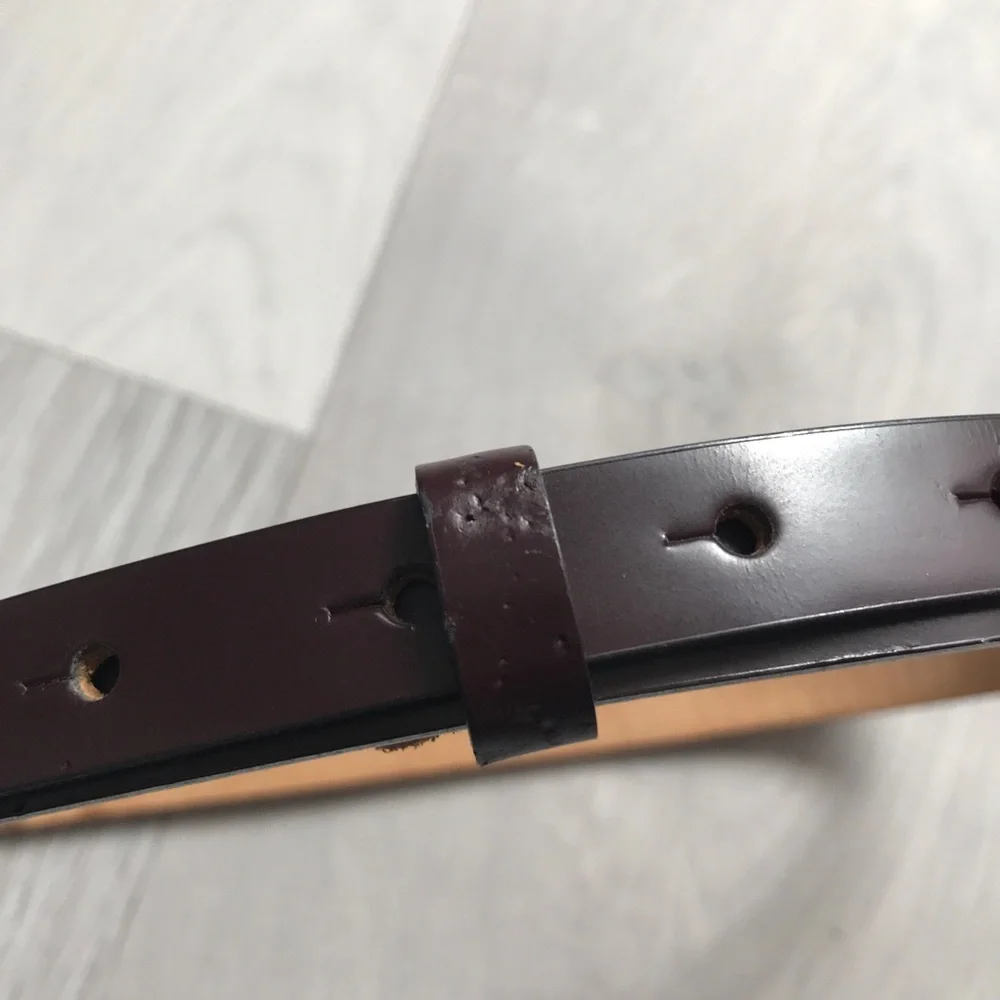 CK CALVIN KLEIN LEATHER SKINNY BROWN COATED BELT WOMENS XS